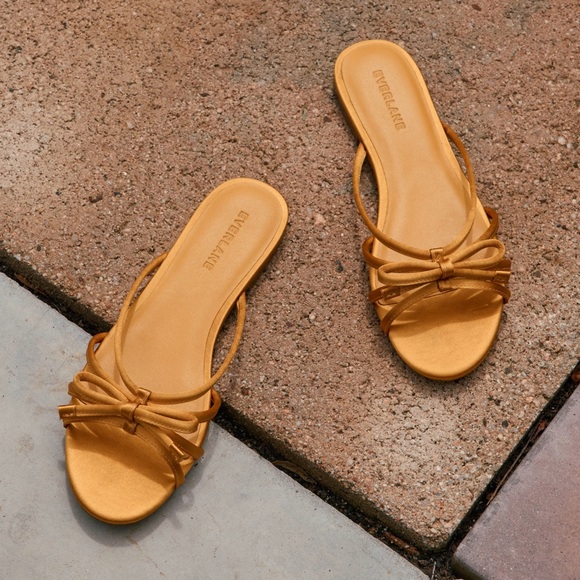 Everlane Golden Sun Satin Sandals - Picture 7 of 9